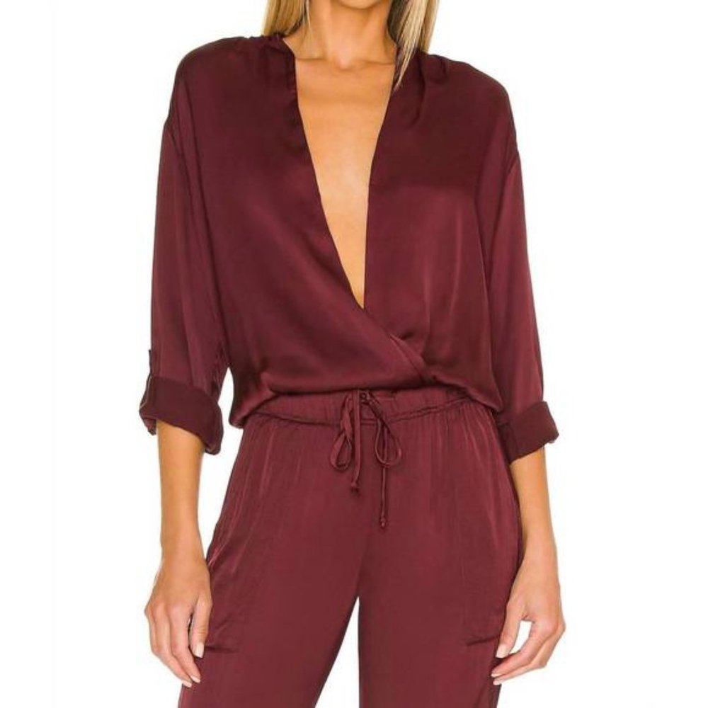 Young Fabulous & Broke - Corinne Satin Blouse in Jam